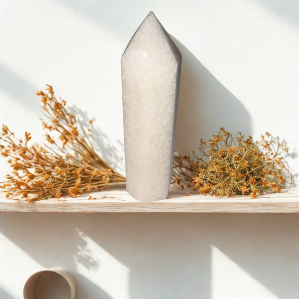 Calcite Hexagonal Tower – 6-Sided Crystal Point – 61g — UV Reactive